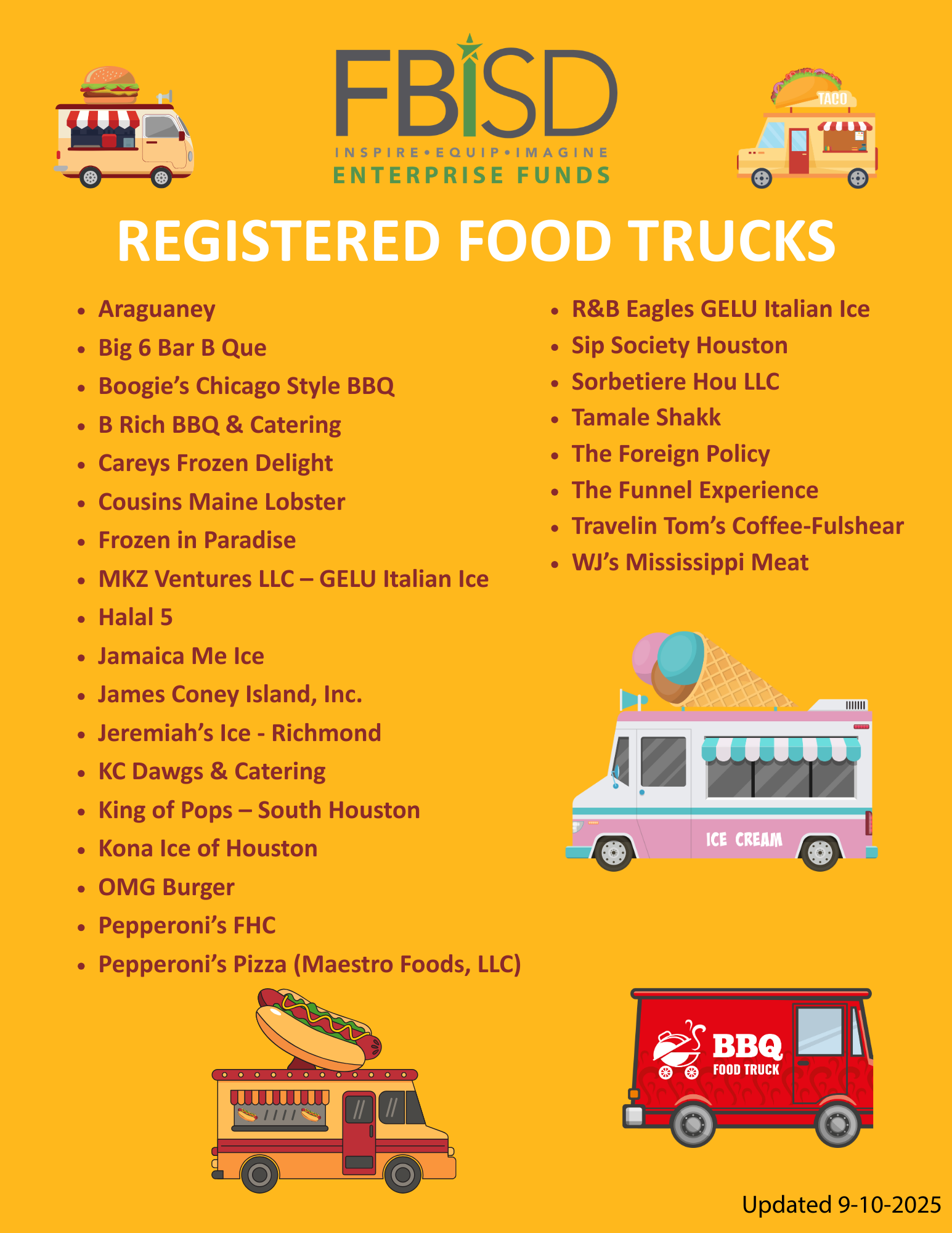  Registered Food Truck List